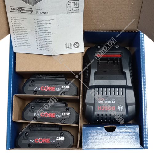Аккумулятор ProCORE18V 4.0 Ah (3 шт) + зарядное GAL 1880 CV BOSCH (0615990N2G) купить в Гродно фото 4