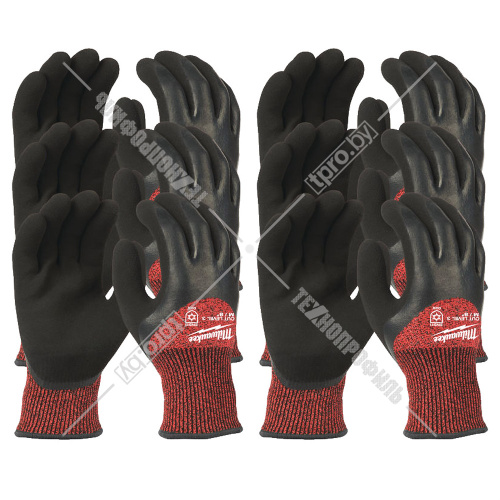 Защитные зимние перчатки (Ур.3 / размер 8/M / 12 пар) с защитой от порезов Milwaukee (4932471610) купить в Гродно