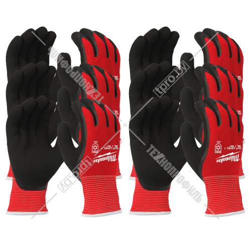 Защитные зимние перчатки (Ур.1 / размер 10/XL / 12 пар) с защитой от порезов Milwaukee (4932471608) купить в Гродно