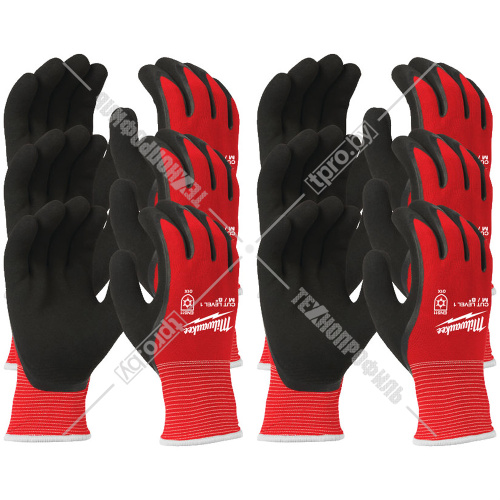 Защитные зимние перчатки (Ур.1 / размер 8/M / 12 пар) с защитой от порезов Milwaukee (4932471606) купить в Гродно