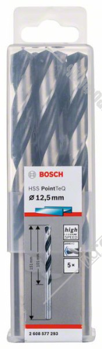 Сверло по металлу 12,5х151 мм HSS PointTeQ (5 шт) BOSCH (2608577293) купить в Гродно