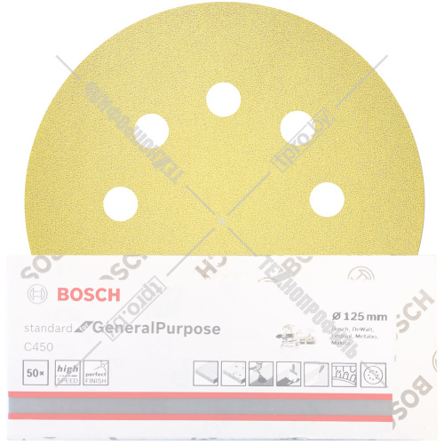 Шлифлист Standard for General Purpose 125 мм Р180 BOSCH (2608621745) купить в Гродно