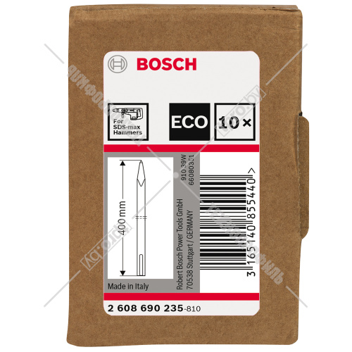 Зубило пикообразное ECO SDS-max 400 мм (10 шт) BOSCH (2608690235) купить в Гродно фото 4