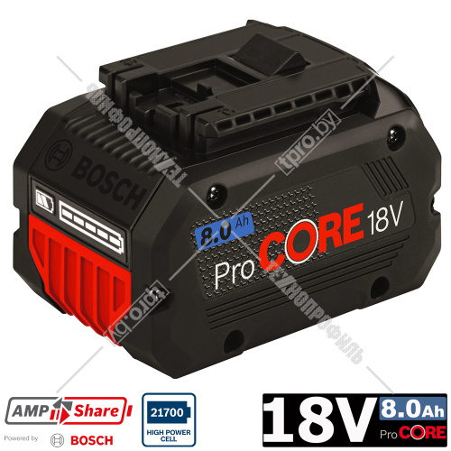 Аккумулятор ProCORE 18 V 8,0 Ah (1 шт) Professional BOSCH (1600A016GK) купить в Гродно