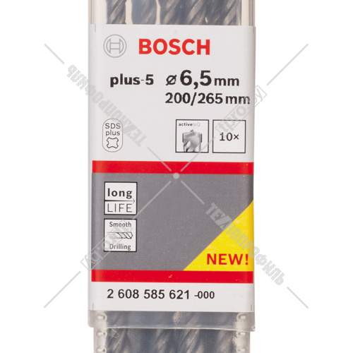 Бур по бетону SDS-Plus-5  6,5x200x265 мм (10 шт) BOSCH (2608585621) купить в Гродно фото 3