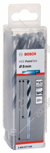 Сверло по металлу 8,0х117 мм HSS PointTeQ (10 шт) BOSCH (2608577248) купить в Гродно фото 2