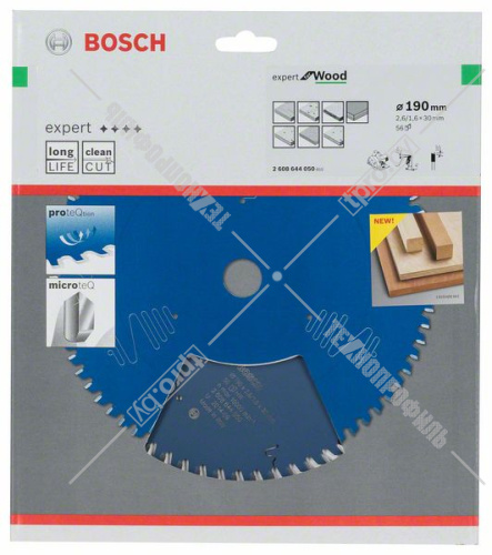Пильный диск 190x2,6х30 мм Z56 Expert for Wood BOSCH (2608644050) купить в Гродно
