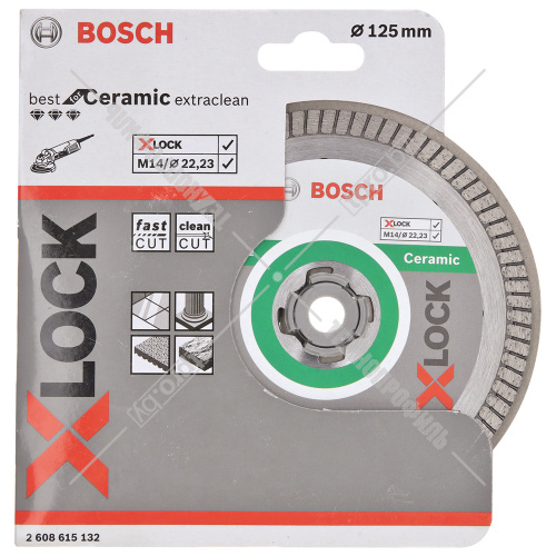 Алмазный круг X-LOCK Best for Ceramic Extraclean Turbo 125x1.4x22.23 мм BOSCH (2608615132) купить в Гродно