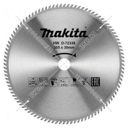 Пильный диск 305х2,8х30 мм Z100 MAKITA (D-72338) купить в Гродно фото 2