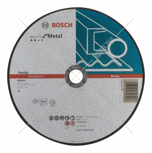 Отрезной круг 230х1.9х22,23 мм Expert for Metal Rapido BOSCH (2608603400) купить в Гродно