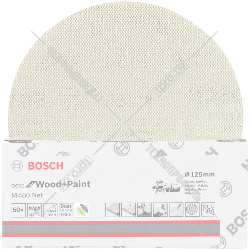 Шлифлист-сетка Best for Wood and Paint 125 мм Р80 BOSCH (2608621153) купить в Гродно