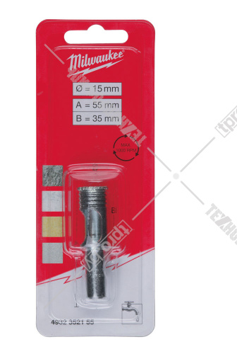 Алмазная коронка D15 мм Diam Drill Milwaukee (4932352155) купить в Гродно