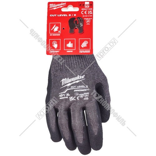 Защитные перчатки (Ур.5 / размер 10/XL / 1 пара) с улучшеной защитой от порезов Milwaukee (4932471426) купить в Гродно