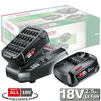 Набор аккумуляторов PBA 18V 2.5 Ah (2 шт) + зарядное AL 1830 CV BOSCH (1600A011LD) купить в Гродно