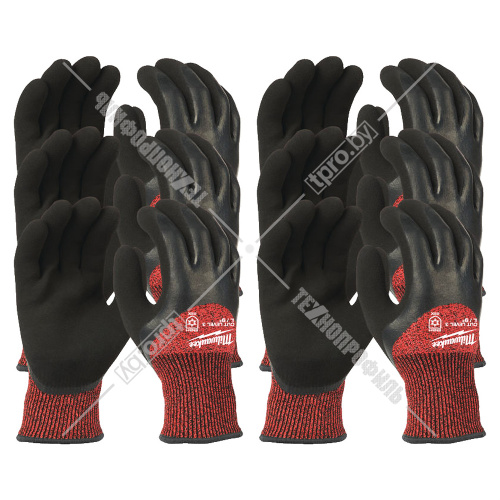 Защитные зимние перчатки (Ур.3 / размер 9/L / 12 пар) с защитой от порезов Milwaukee (4932471611) купить в Гродно