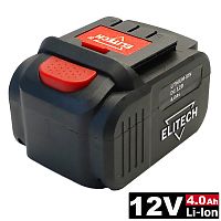Аккумулятор 12V 4.0 Ah Li-Ion (1 шт) ELITECH (1820.098400) купить в Гродно