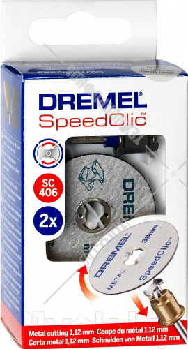 (SC406) Отрезной круг 38 мм + держатель (2 шт) Dremel (2615S406JC) купить в Гродно