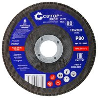 Лепестковый шлифкруг 125x22,23 мм P80 PROFI (плоский) CUTOP (70-12580) купить в Гродно
