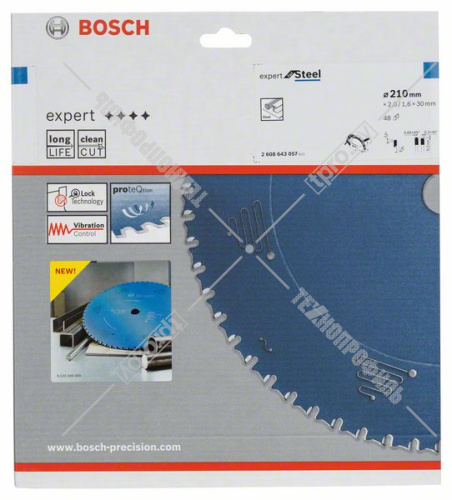 Пильный диск 210х2,0х30 мм Z48 Expert for Steel BOSCH (2608643057) купить в Гродно