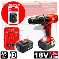Дрель-шуруповерт аккумуляторная ДА 18СЛ2 (USB адаптер-фонарь в подарок) ELITECH (Е2201.006.02) купить в Гродно