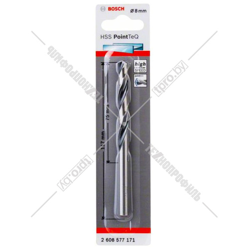 Сверло по металлу 8х117 мм HSS PointTeQ BOSCH (2608577171) купить в Гродно Сверло по металлу 8х117 мм HSS PointTeQ BOSCH (2608577171) купить в Гродно