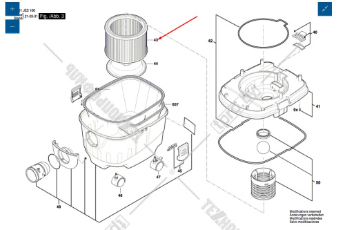 Фильтр проточный к пылесосу GAS 10 PS / GAS 15 PS BOSCH (1619PA7315) купить в Гродно фото 4