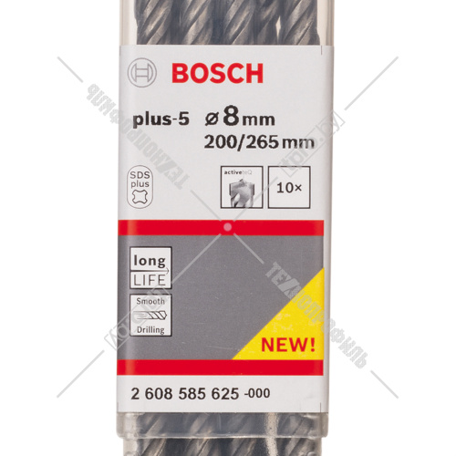 Бур по бетону SDS-Plus-5 8x200x265 мм (10 шт) BOSCH (2608585625) купить в Гродно фото 3