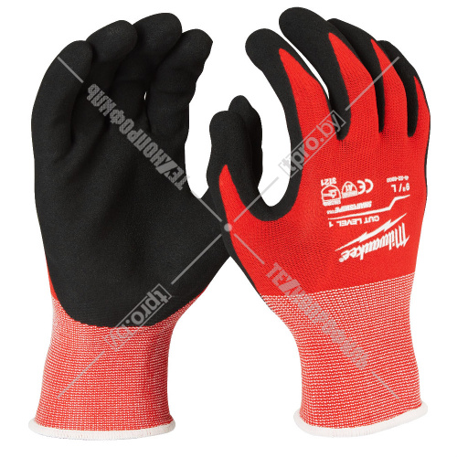 Защитные зимние перчатки (Ур.1 / размер 9/L / 12 пар) с защитой от порезов Milwaukee (4932471607) купить в Гродно фото 2