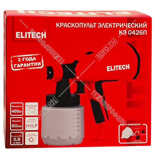 Краскораспылитель сетевой КЭ 0426П ELITECH (E2208.018.00) купить в Гродно фото 2