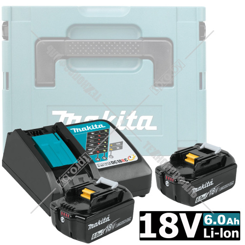 Аккумулятор BL1860B 6.0 Ah (2 шт) + зарядное DC18RC MAKITA (198118-0) купить в Гродно