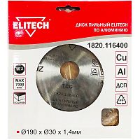 Пильный диск 190х1,4х30 мм Z60 по алюминию ELITECH (1820.116400) купить в Гродно