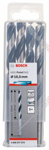 Сверло по металлу 10,5х133 мм HSS PointTeQ (5 шт) BOSCH (2608577273) купить в Гродно