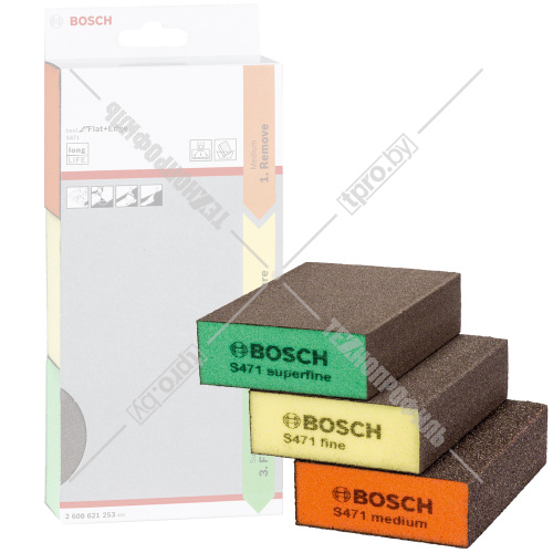 Комплект шлифовальных губок (3 шт) BOSCH (2608621253) купить в Гродно