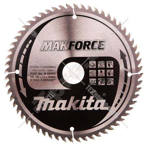 Пильный диск MAKFORCE 190x2,2х30 мм Z60 MAKITA (B-35190) купить в Гродно