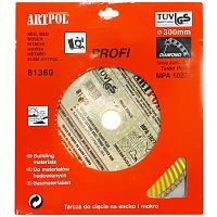 Алмазный круг 300x3.6x32 мм PROFI TURBO Plus ARTPOL (81360) купить в Гродно