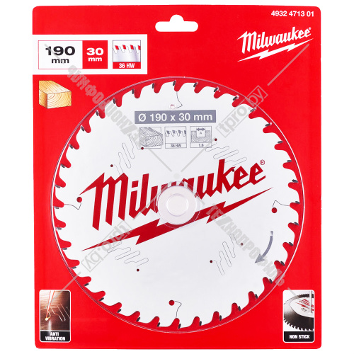 Пильный диск 190х1,6х30 мм Z36 Milwaukee (4932471301) купить в Гродно