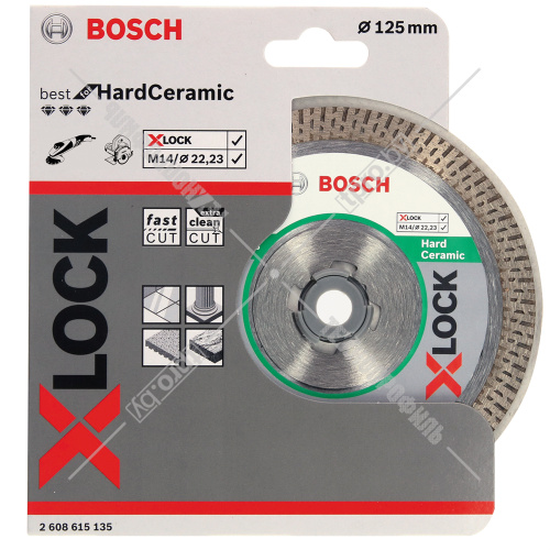 Алмазный круг X-LOCK Best for Hard Ceramic 125x1.8x22.23 мм BOSCH (2608615135) купить в Гродно