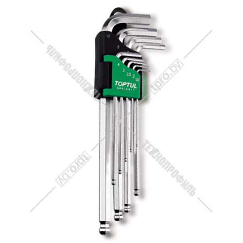 Набор шестигранных ключей 1,5-10 мм с шарниром (9 шт) TOPTUL (GAAL0916) купить в Гродно