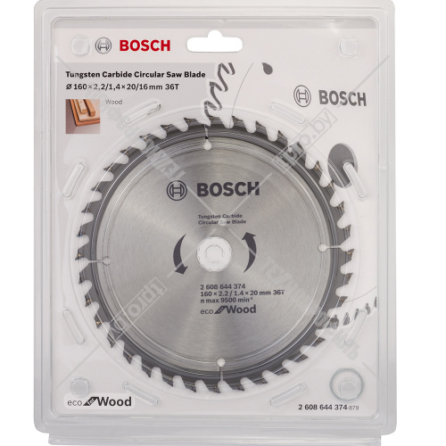 Пильный диск 160х2,2х20/16 мм Z36 ECO for Wood BOSCH (2608644374) купить в Гродно