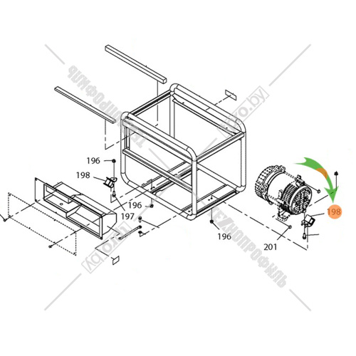 Опора двигателя к генератору EG241A MAKITA (36A3100008) купить в Гродно