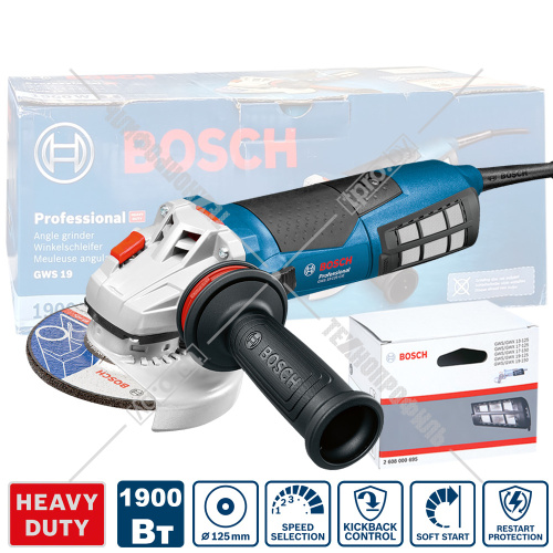 Угловая шлифмашина GWS 19-125 CIE Professional BOSCH (060179P002) купить в Гродно