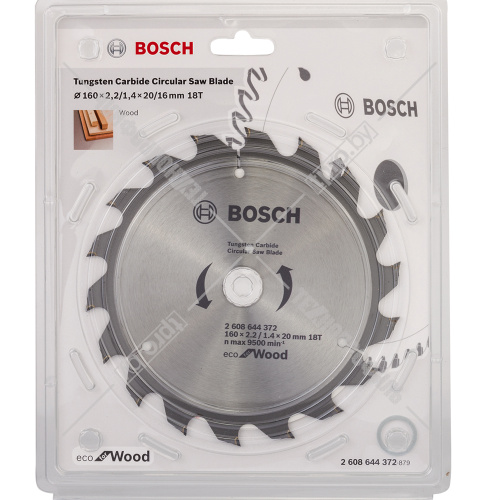 Пильный диск 160х2,2х20/16 мм Z18 ECO for Wood BOSCH (2608644372) купить в Гродно