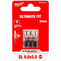 Бита ударная Shockwave Impact Duty SL 0.8x5.5 25 мм (3 шт) Milwaukee (4932500387) купить в Гродно