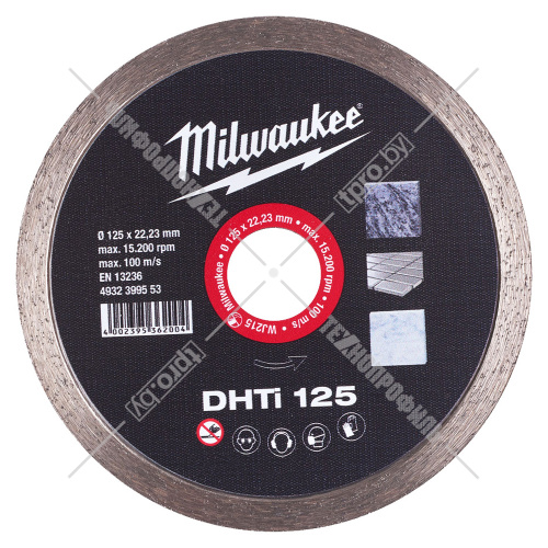 Алмазный круг по керамике DHTi 125x22,23 мм Milwaukee (4932399553) купить в Гродно фото 2