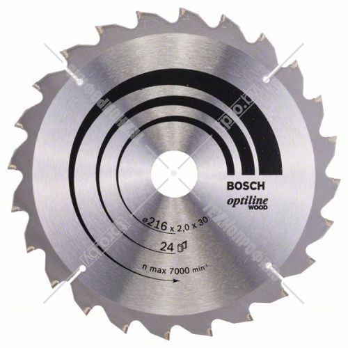 Пильный диск 216х2,0х30 мм Z24 Optiline Wood BOSCH (2608640431) купить в Гродно фото 2
