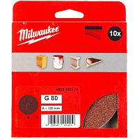 Шлифлист 125 мм Р80 (10 шт) Milwaukee (4932492174) купить в Гродно