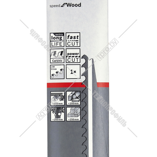 Пильное полотно S1242KHM Speed for Wood Carbide Technology (1 шт / 300 мм) BOSCH (2608653275) купить в Гродно фото 2