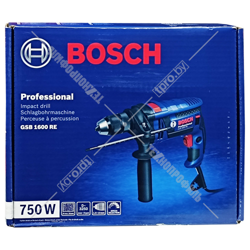 Дрель ударная GSB 1600 RE Professional BOSCH (0601228200) купить в Гродно фото 2