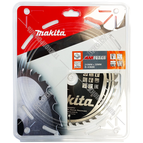 Пильный диск MAKFORCE 210x2,4х30 мм Z40 MAKITA (B-43686) купить в Гродно