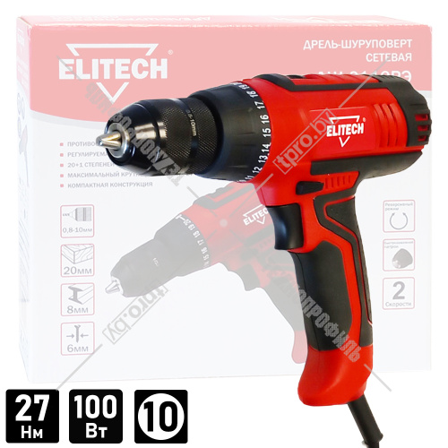 Дрель-шуруповерт сетевая ДШ 0110РЭ ELITECH (179136) купить в Гродно Дрель-шуруповерт сетевая ДШ 0110РЭ ELITECH (179136) купить в Гродно